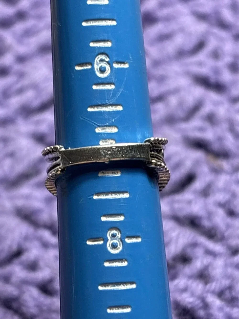 Boho Silvertone Faux Turquoise Cabochon Ring Size 7